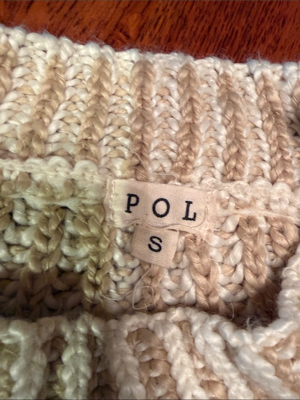 POL Cream Ribbed Cowl Neck Sweater - Picture 2 of 3